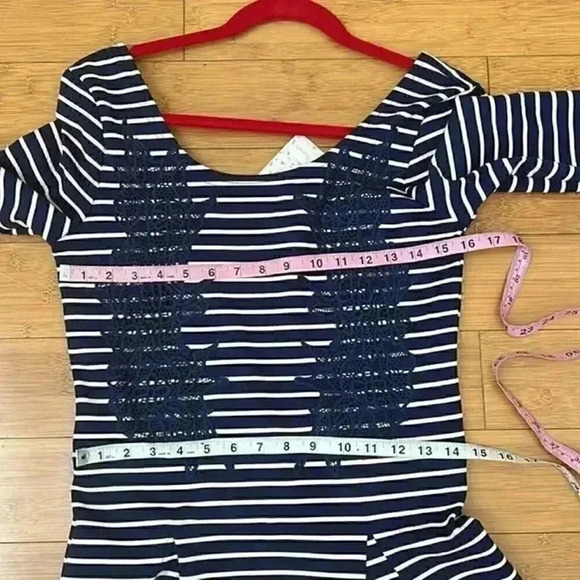 NWT Free People Nautical and Knotty Striped Skater Dress in Navy Combo medium - Picture 5 of 8